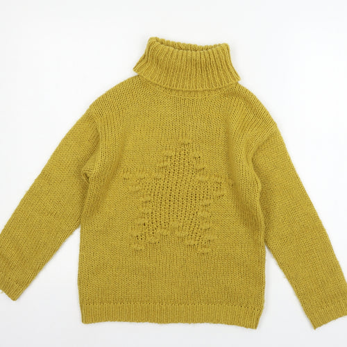 F&F Girls Yellow  Knit Pullover Jumper Size 9-10 Years