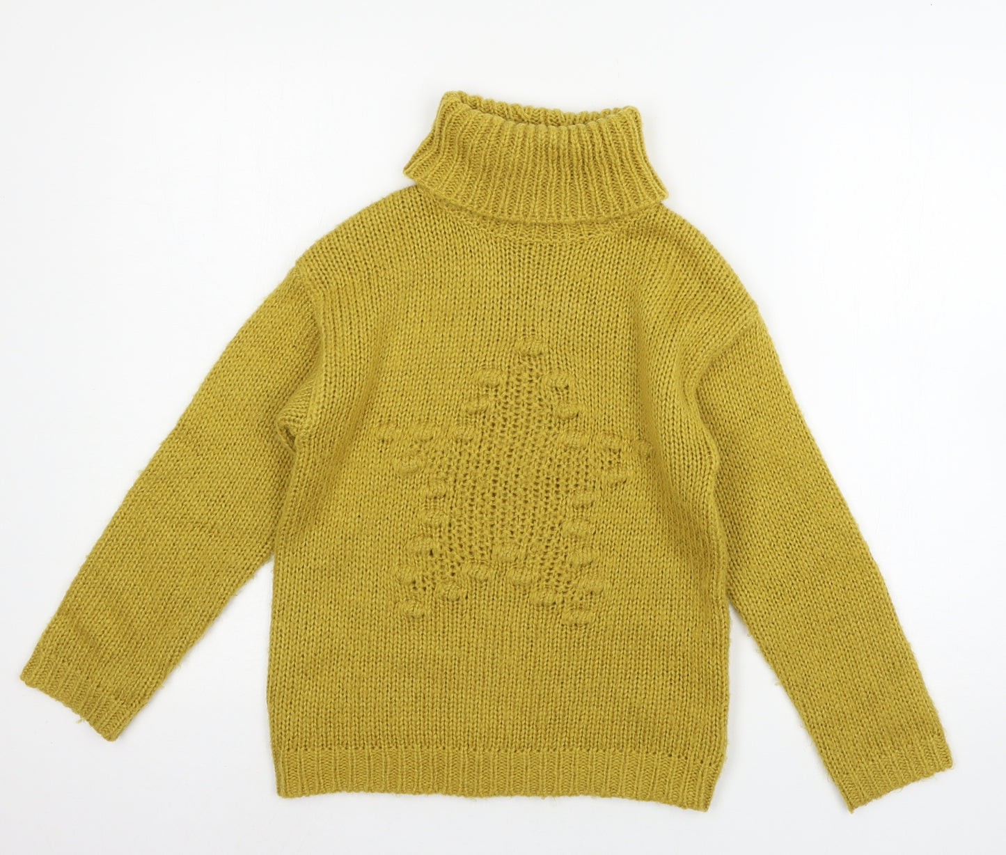 F&F Girls Yellow  Knit Pullover Jumper Size 9-10 Years