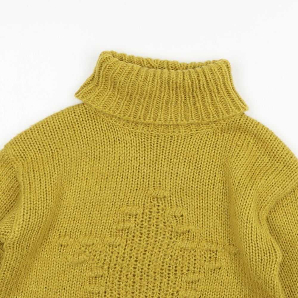 F&F Girls Yellow  Knit Pullover Jumper Size 9-10 Years