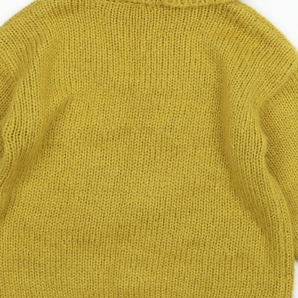 F&F Girls Yellow  Knit Pullover Jumper Size 9-10 Years