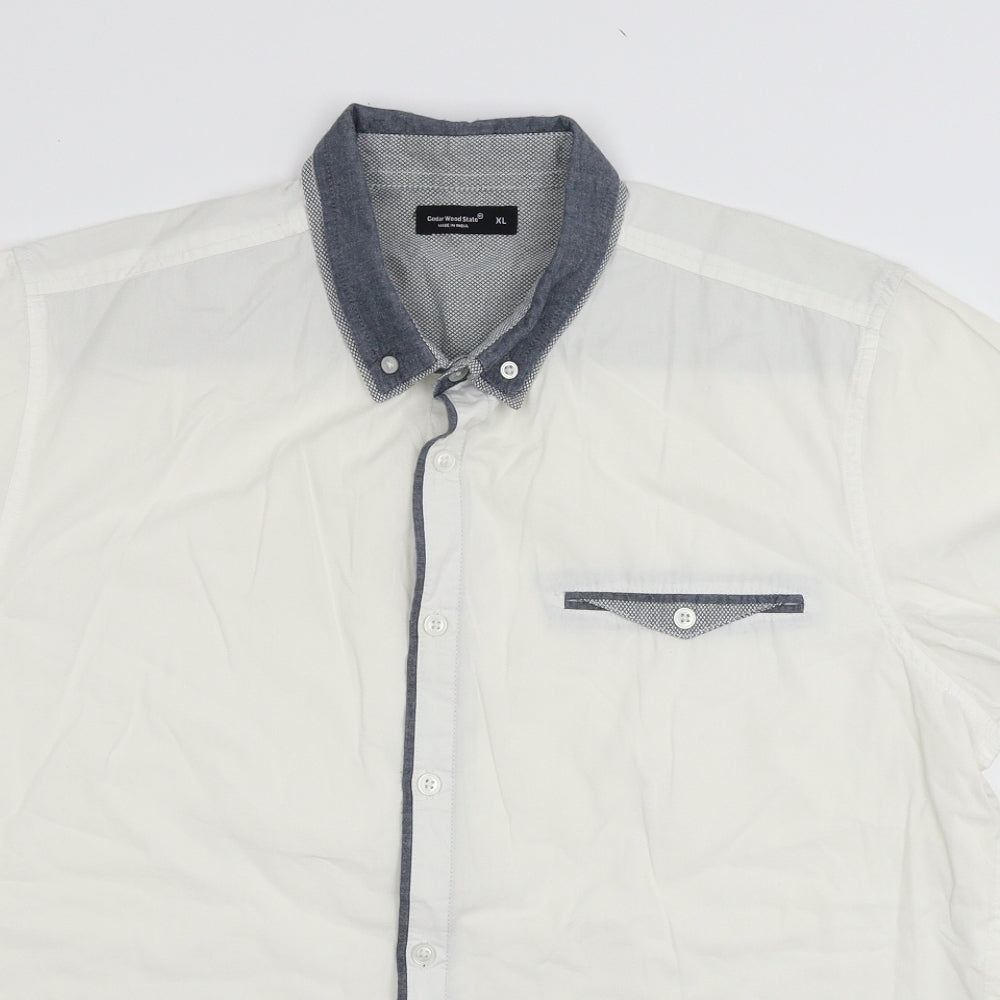 CEDAR Mens White    Button-Up Size XL