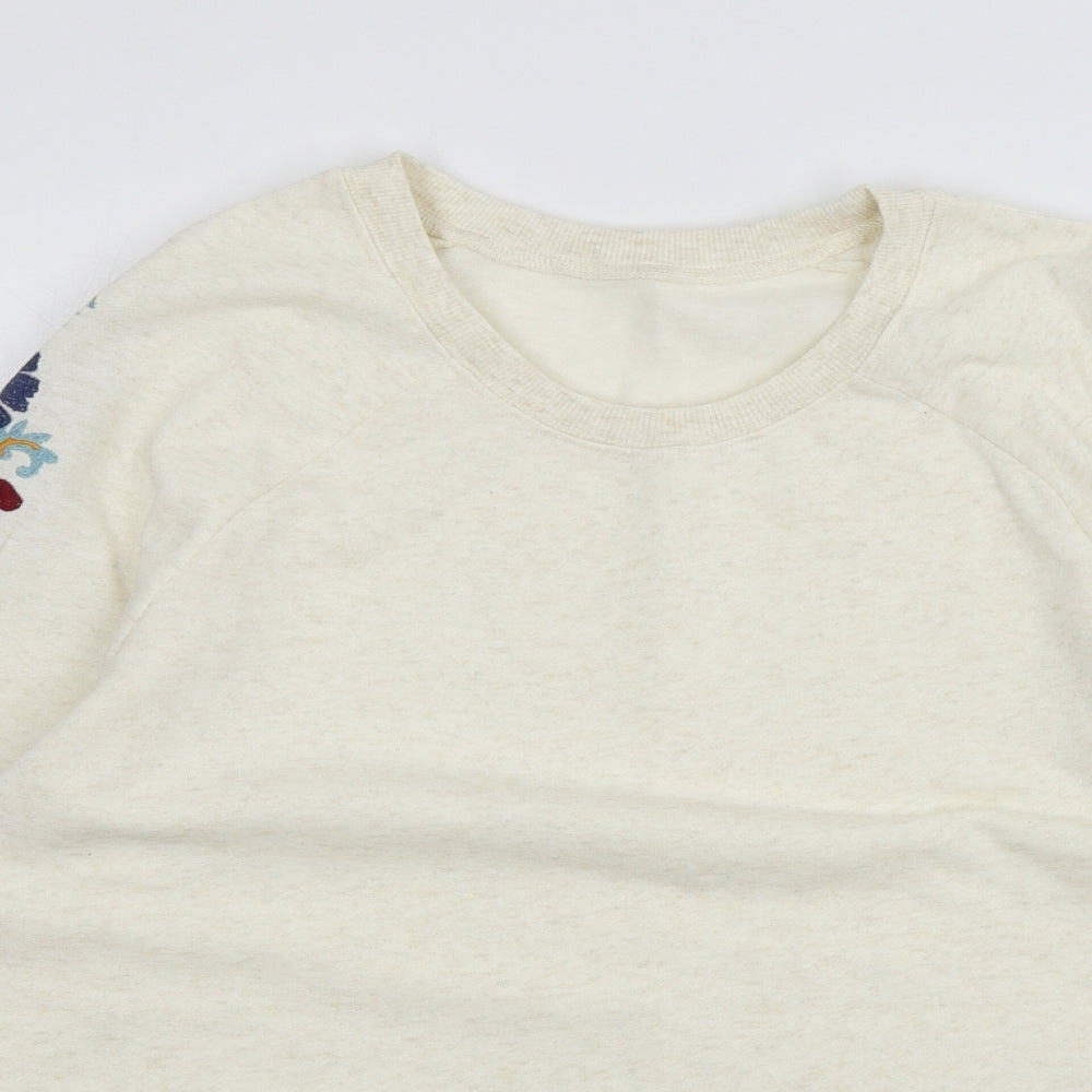 Avon Womens Ivory  Jersey Pullover Sweatshirt Size 14