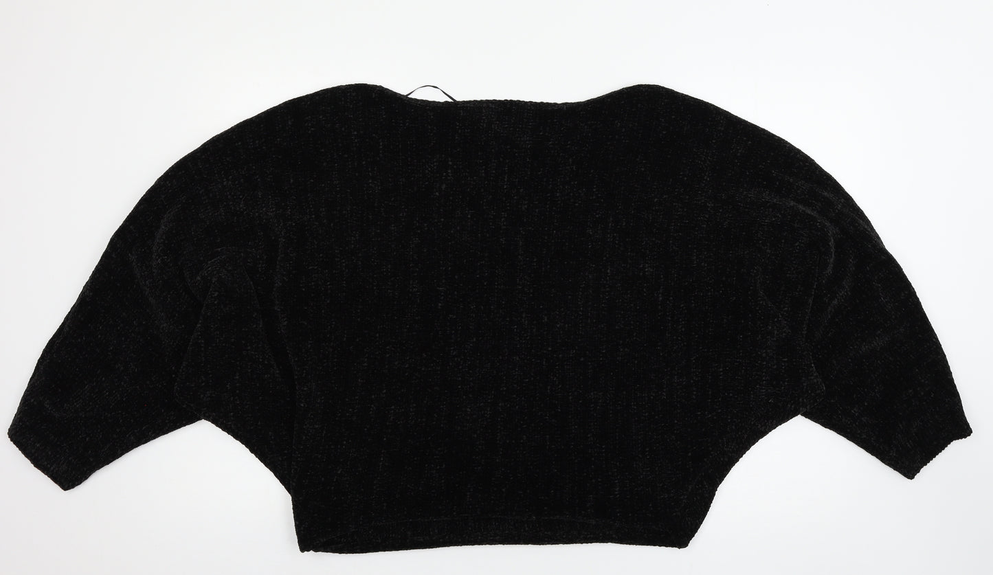 Zara Womens Black  Knit Pullover Jumper Size L