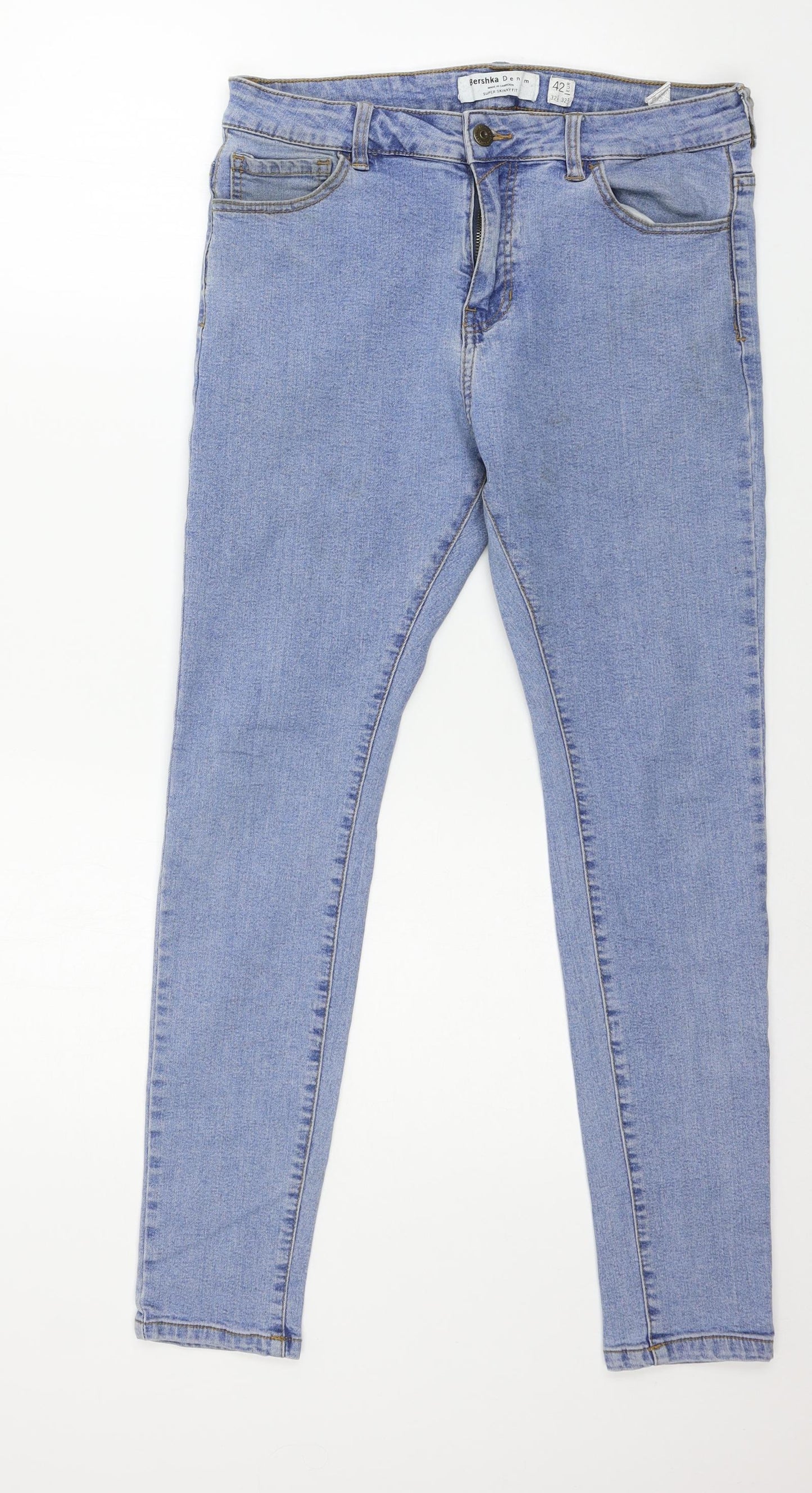 Bershka Womens Blue  Denim Skinny Jeans Size 14 L27 in