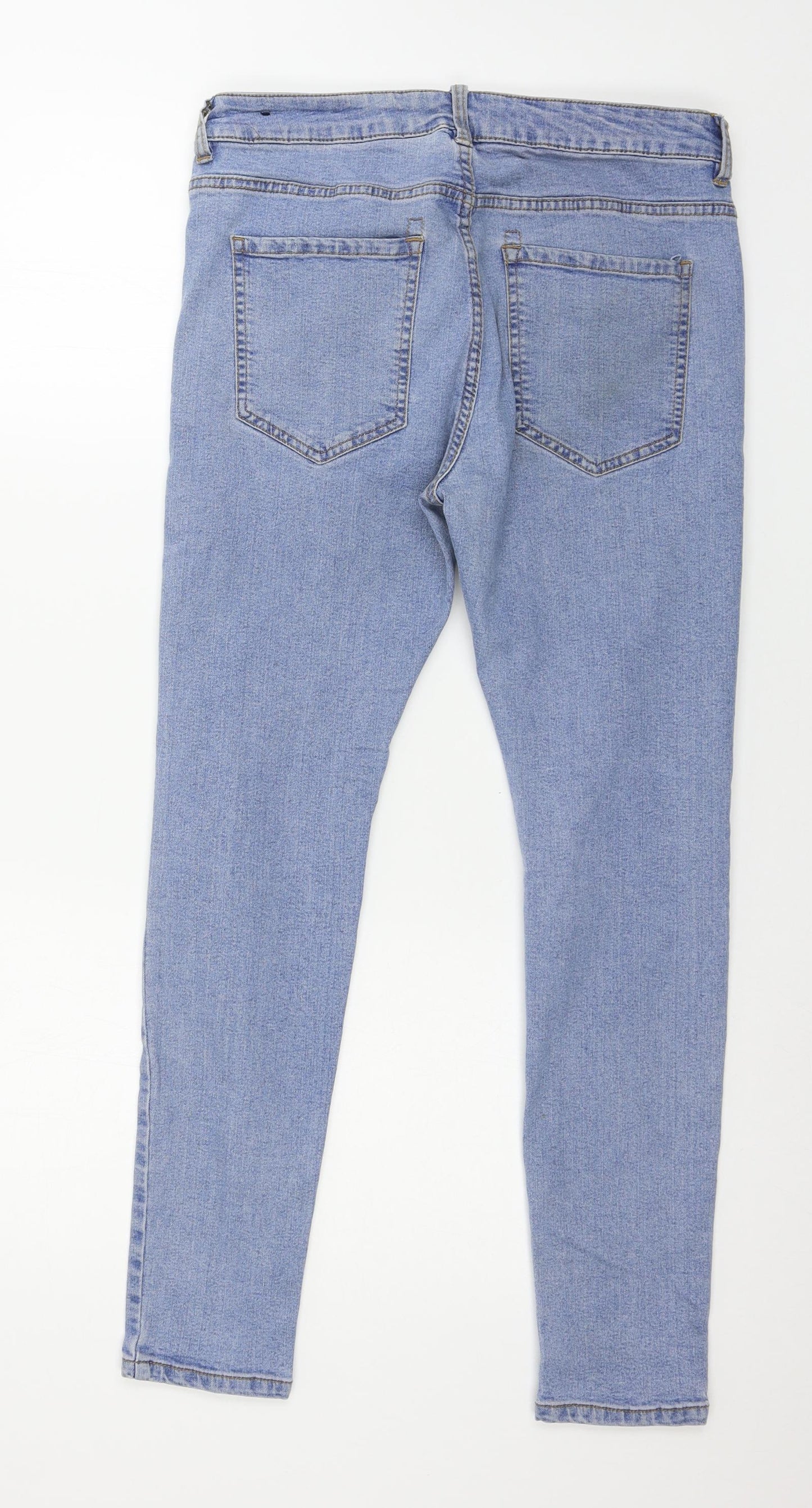 Bershka Womens Blue  Denim Skinny Jeans Size 14 L27 in
