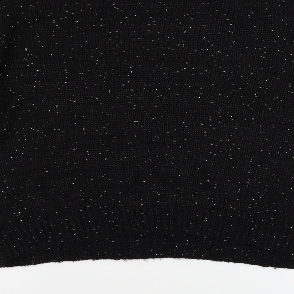 Topshop Womens Black  Knit Pullover Jumper Size 16