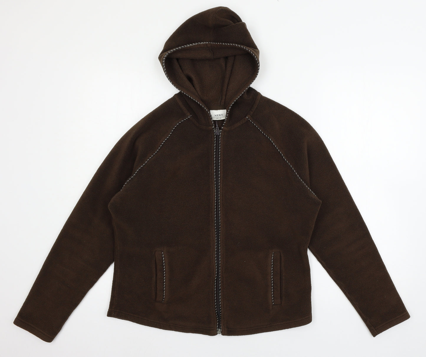 NEXR Womens Brown  Fleece Full Zip Hoodie Size 16