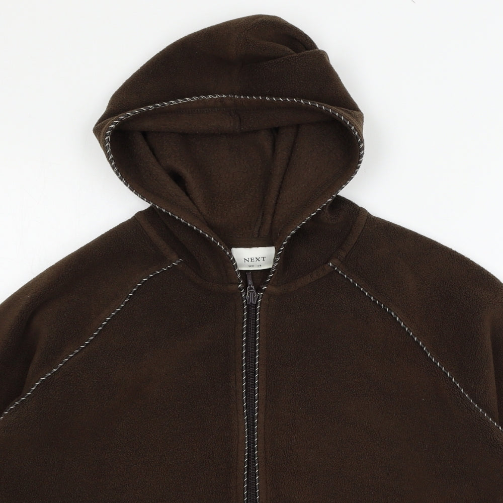 NEXR Womens Brown  Fleece Full Zip Hoodie Size 16