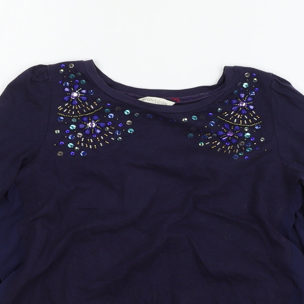 Monsoon Boys Blue  Jersey Basic T-Shirt Size 7-8 Years