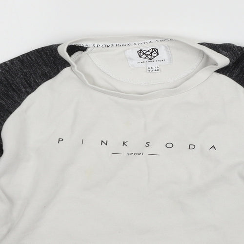 Pink soda spo Girls White  Jersey Pullover Sweatshirt Size 16 Years