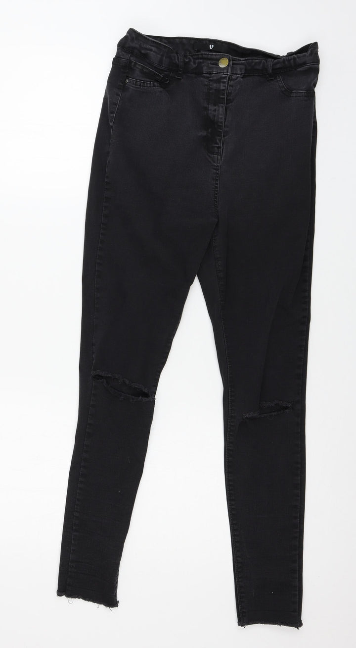 Very Womens Black Denim Skinny Jeans Size 10 L26 in