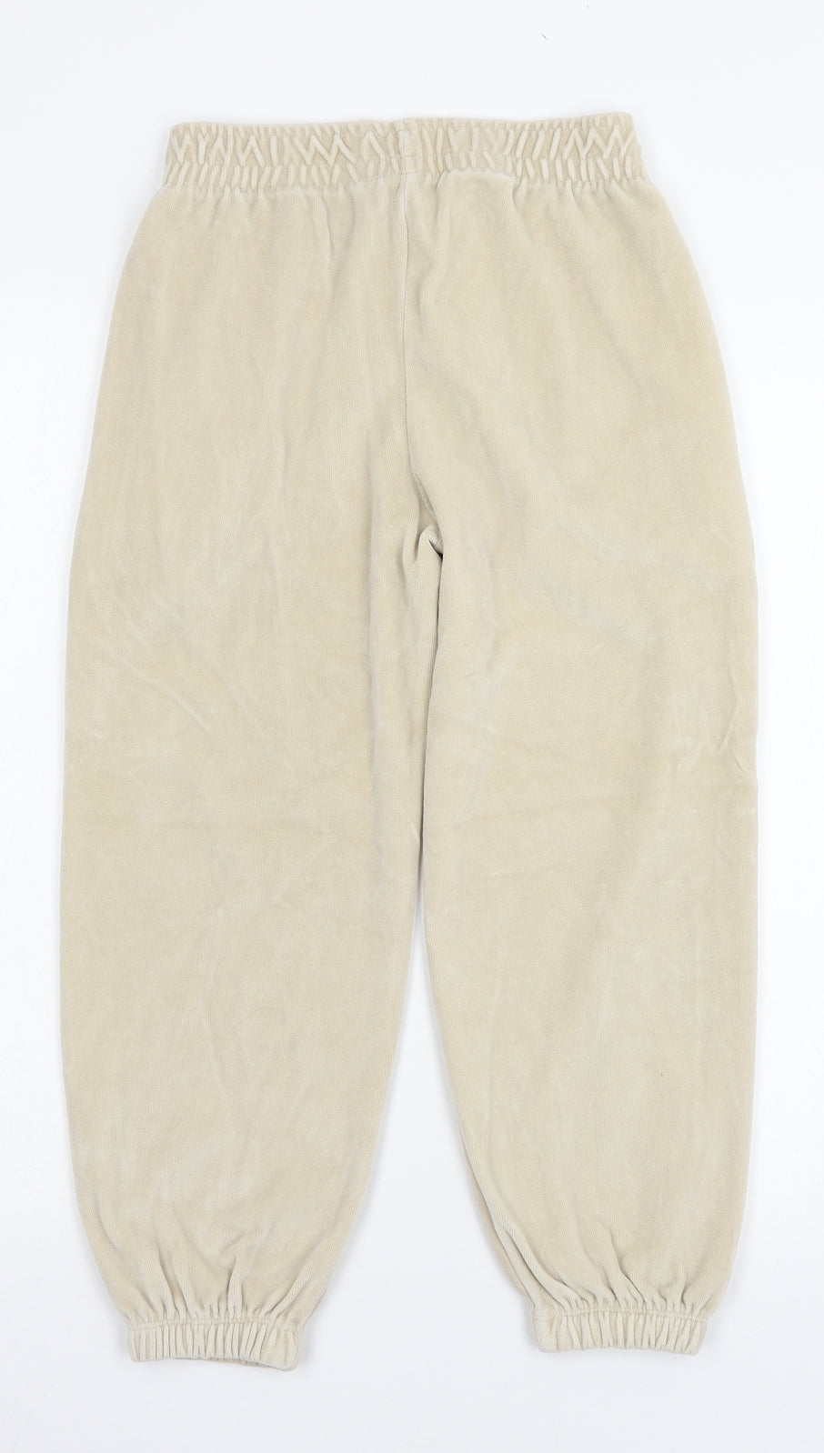 George Girls Beige Solid Velvet Capri Pyjama Pants Size 8-9 Years