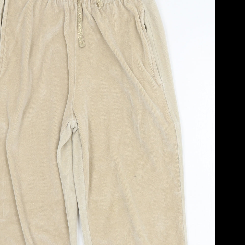 George Girls Beige Solid Velvet Capri Pyjama Pants Size 8-9 Years