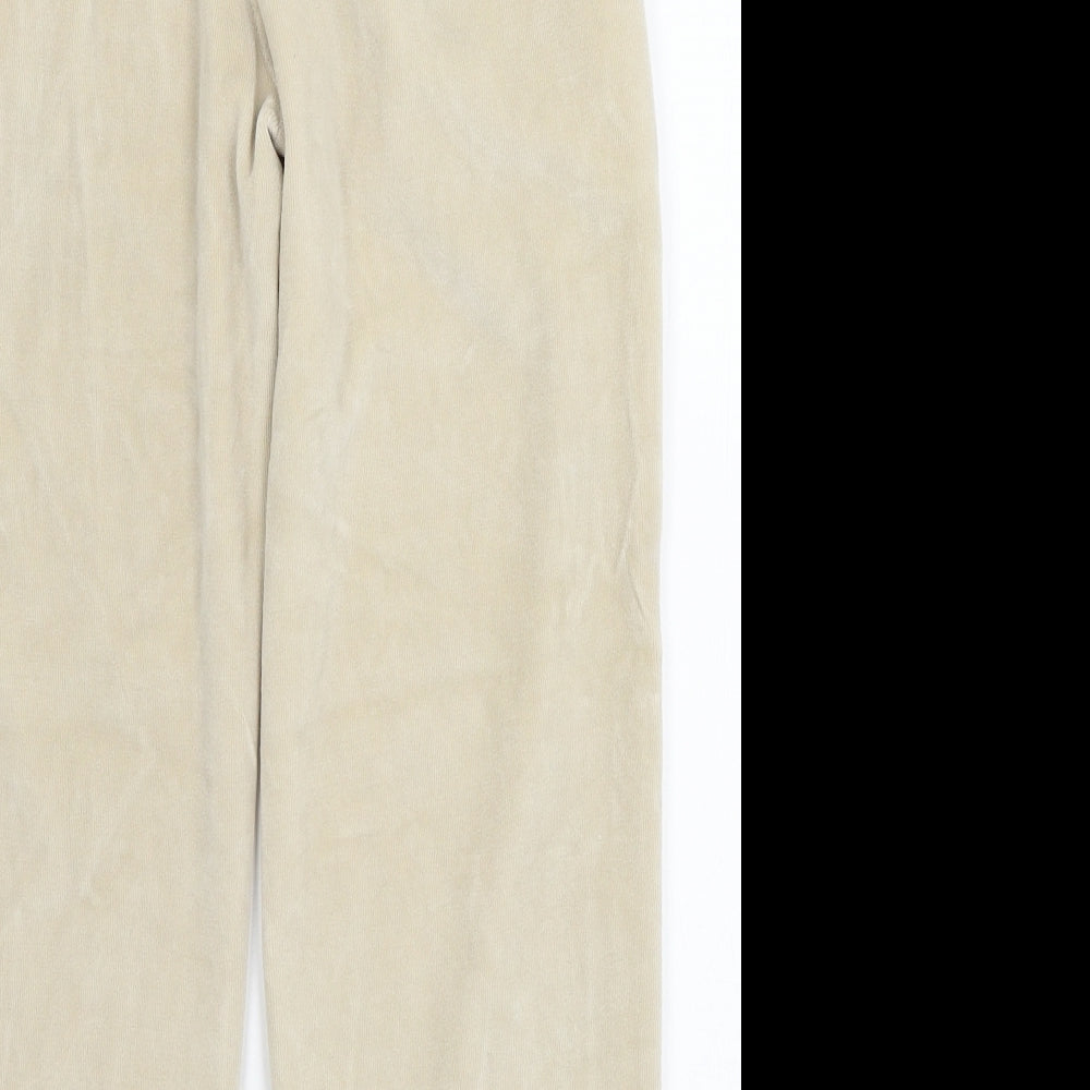 George Girls Beige Solid Velvet Capri Pyjama Pants Size 8-9 Years