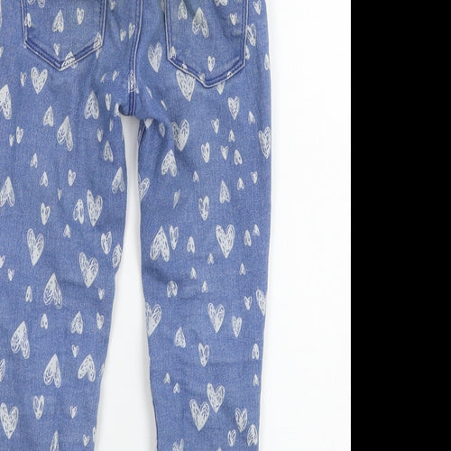 Denim & Girls Blue Geometric Denim Skinny Jeans Size 5-6 Years
