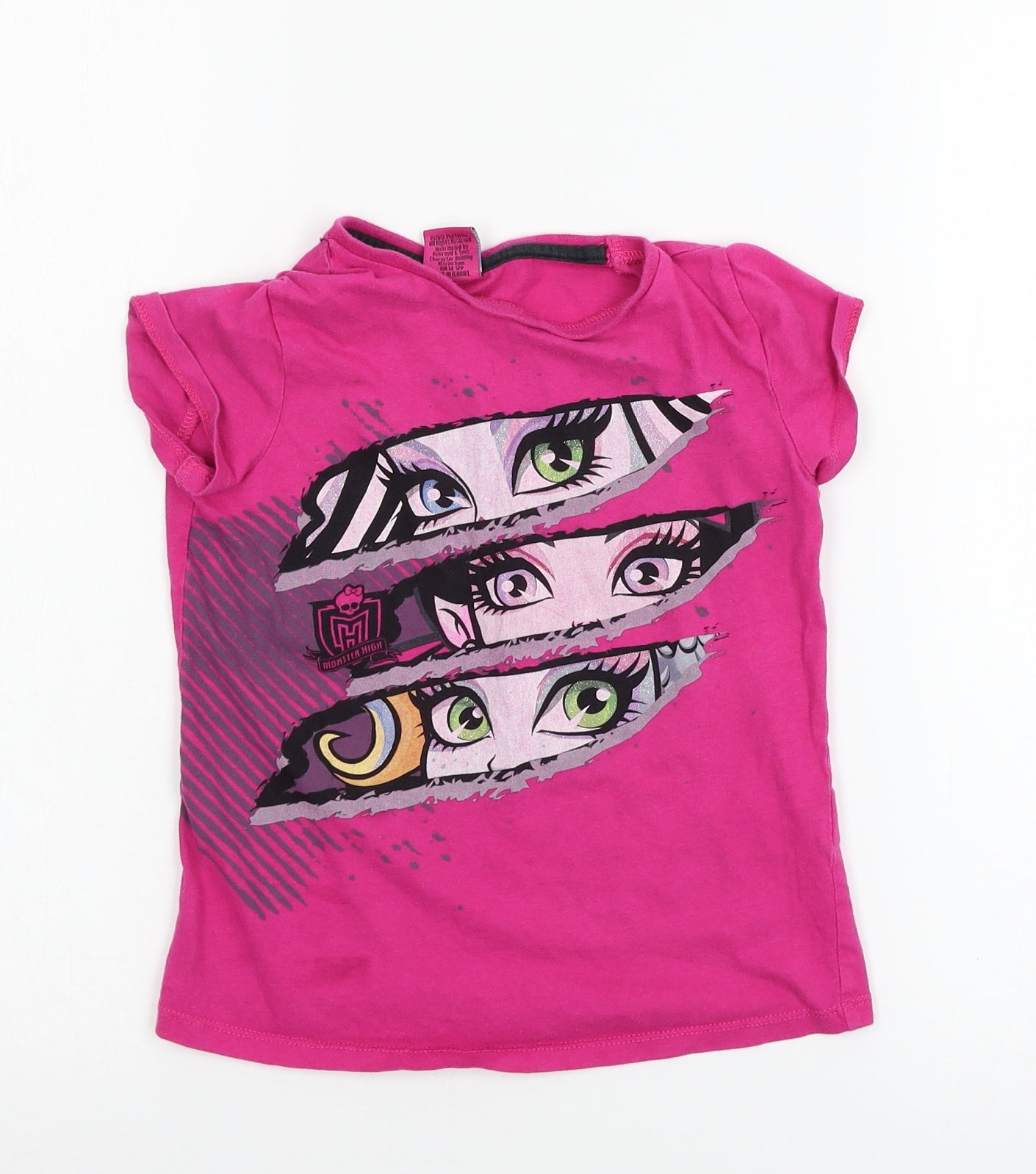 F&F Girls Purple  Jersey Basic T-Shirt Size 7-8 Years  - Monster High