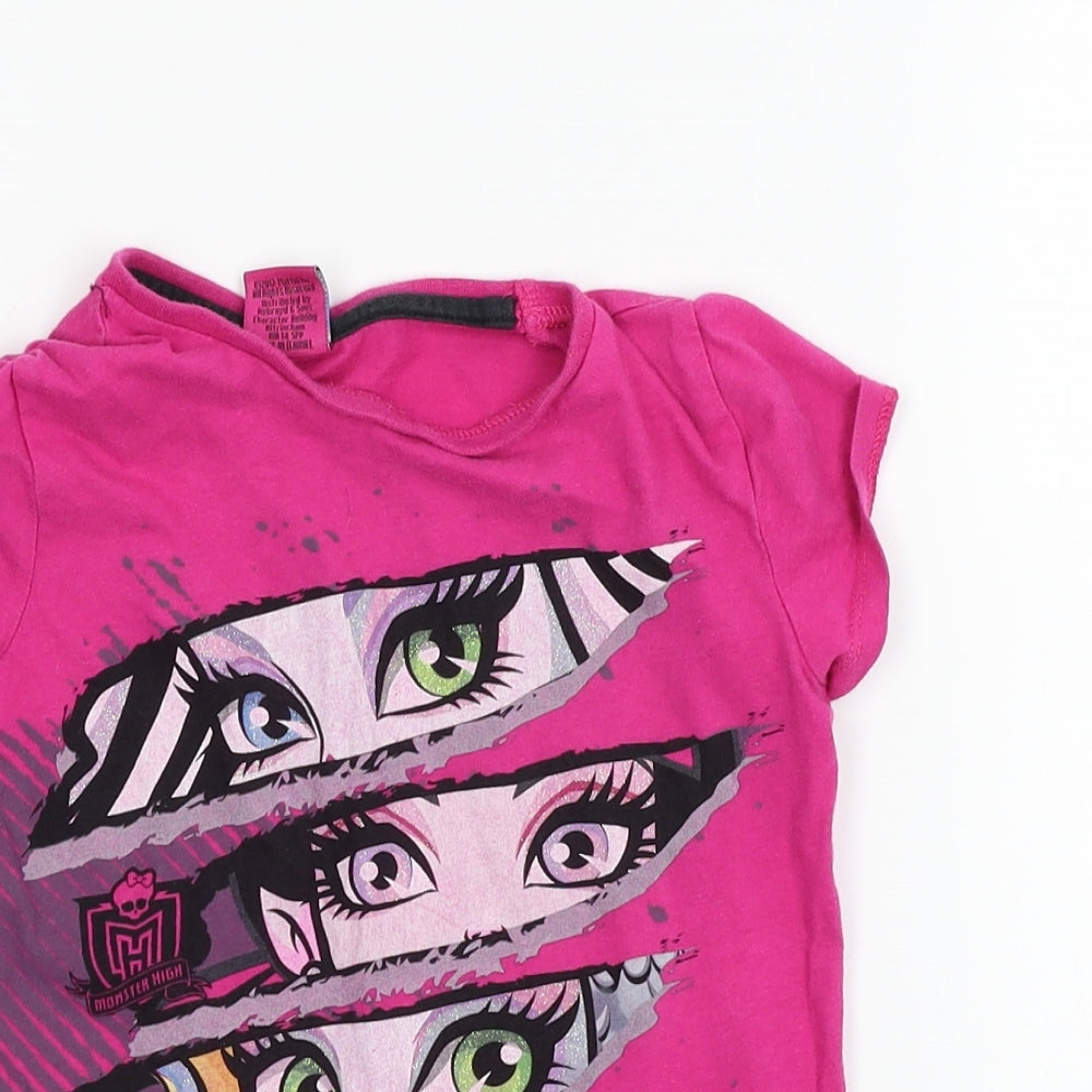 F&F Girls Purple  Jersey Basic T-Shirt Size 7-8 Years  - Monster High