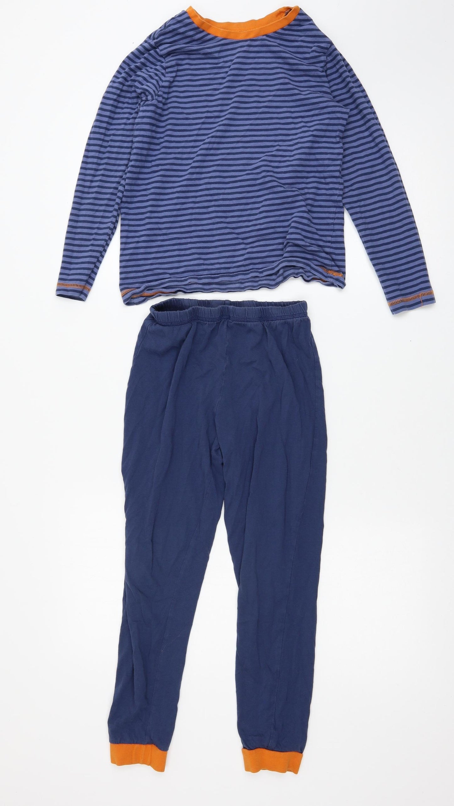 George Boys Blue Striped Jersey  Pyjama Set Size 9-10 Years
