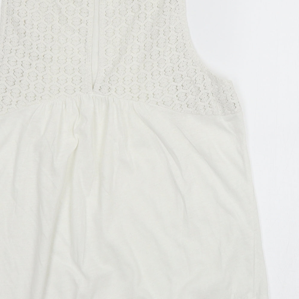 New Look Womens White  Jersey Basic Tank Size 12