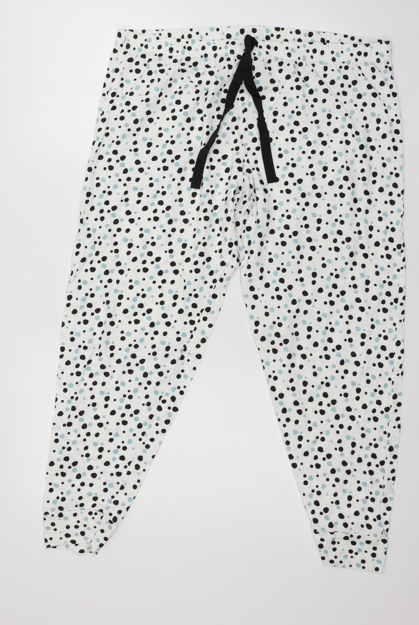 Avon Womens White Geometric Jersey Top Pyjama Set Size 22  - Panda