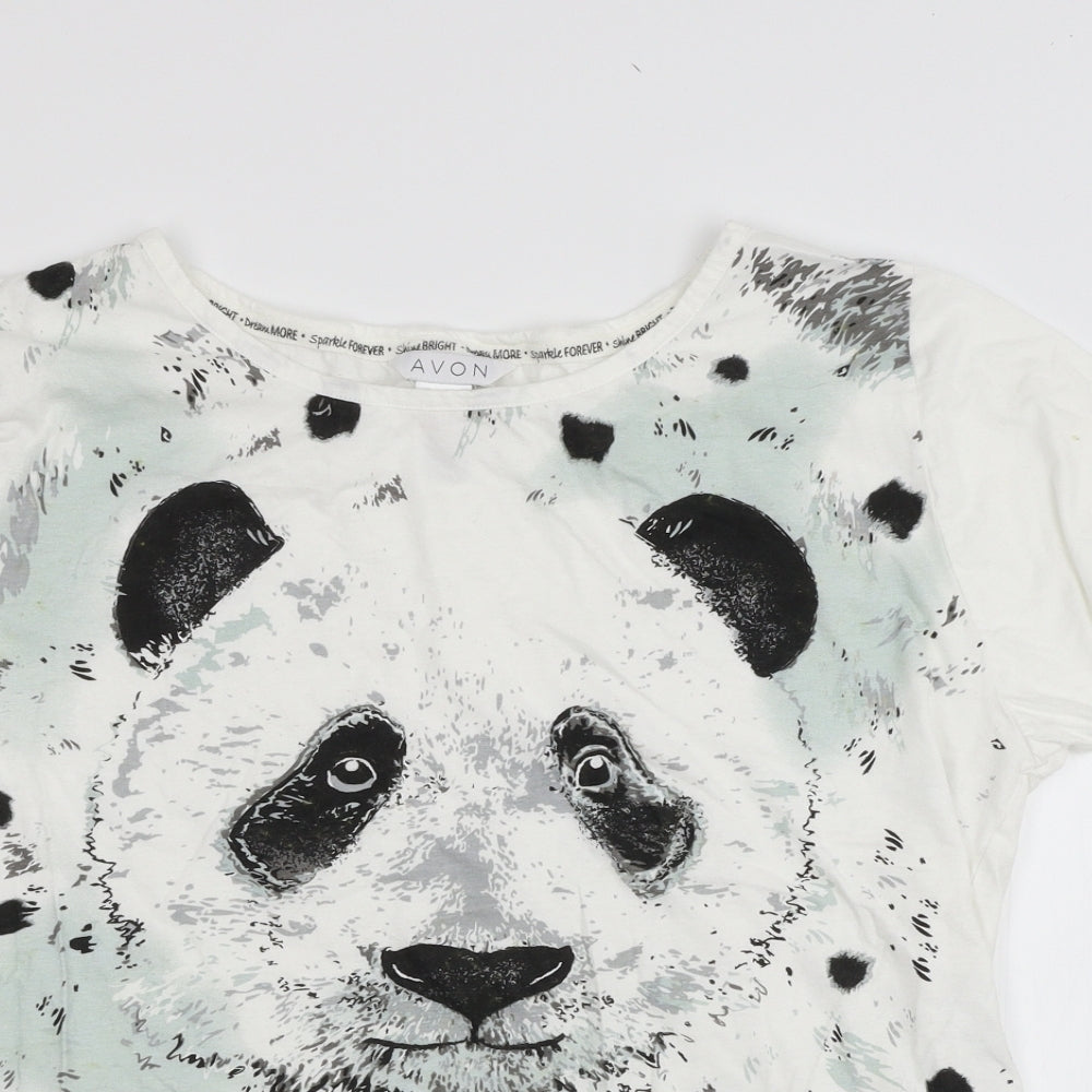 Avon Womens White Geometric Jersey Top Pyjama Set Size 22  - Panda