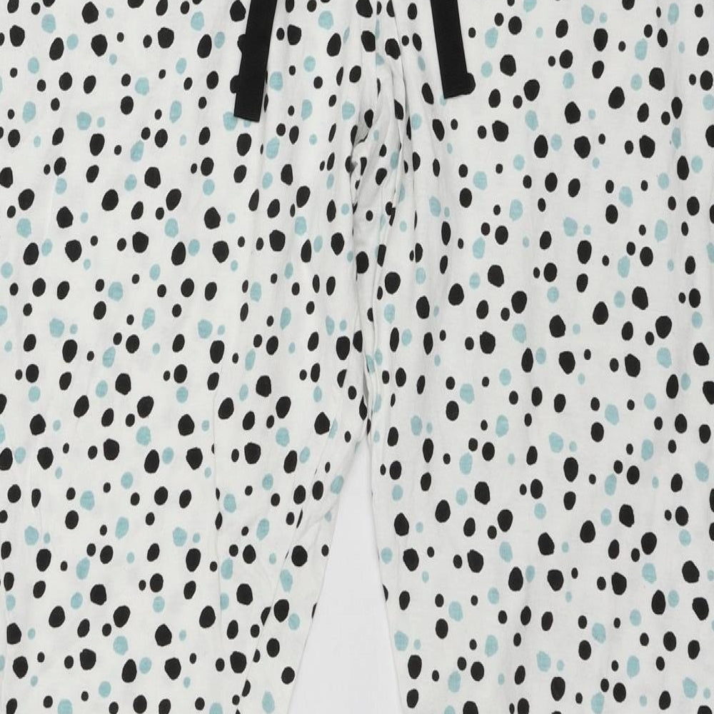 Avon Womens White Geometric Jersey Top Pyjama Set Size 22  - Panda