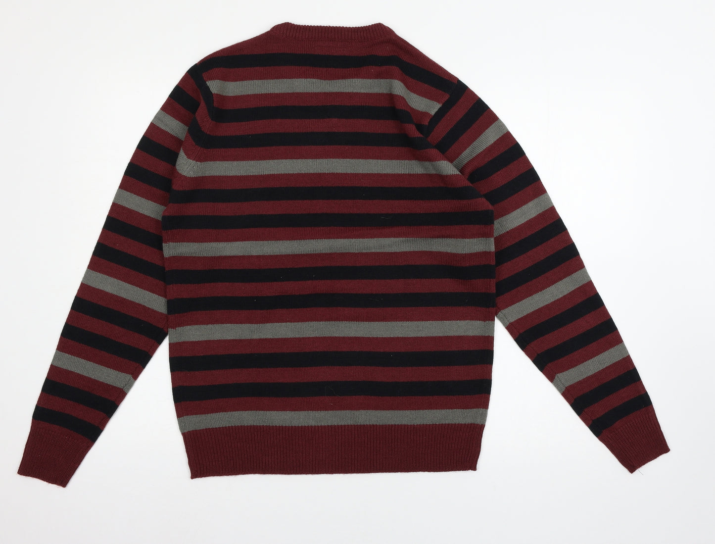 Kensington Mens Red Striped Knit Pullover Jumper Size M