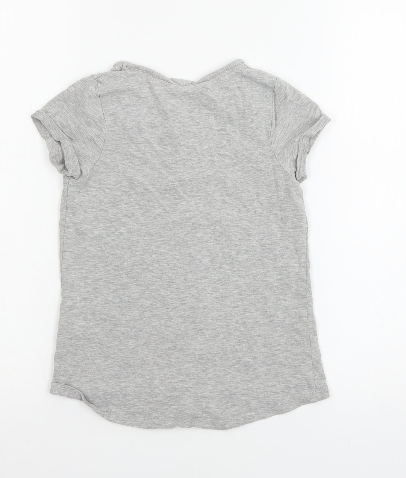Matalan Girls Grey  Jersey Basic T-Shirt Size 8 Years  - Cat