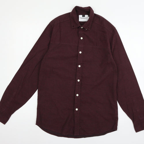 Topman Mens Red    Button-Up Size XS