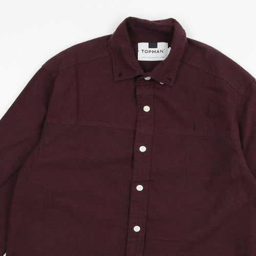 Topman Mens Red    Button-Up Size XS