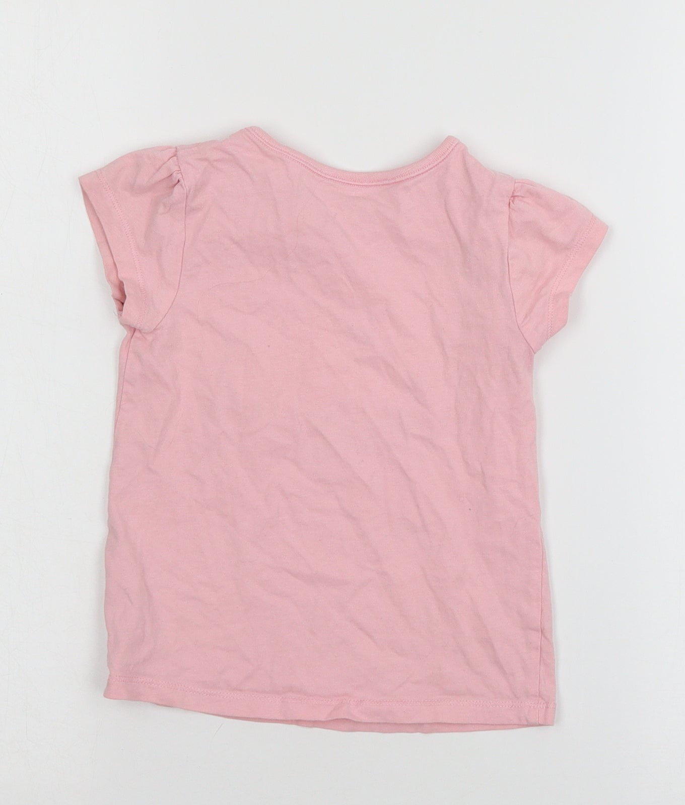 George Girls Pink  Jersey Basic T-Shirt Size 3-4 Years  - Dinosaur