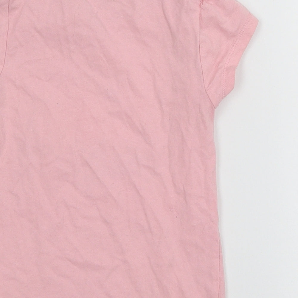 George Girls Pink  Jersey Basic T-Shirt Size 3-4 Years  - Dinosaur