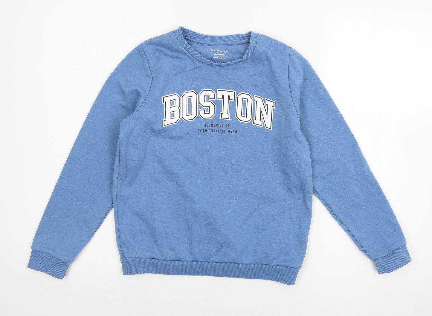 Primark Boys Blue  Jersey Pullover Sweatshirt Size 10-11 Years  - Boston