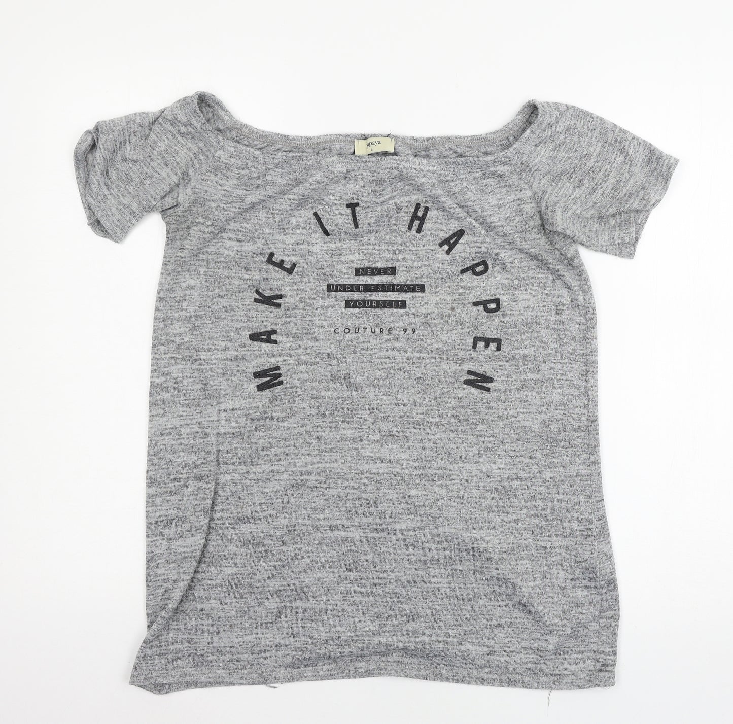 Papaya Womens Grey  Jersey Basic T-Shirt Size 8