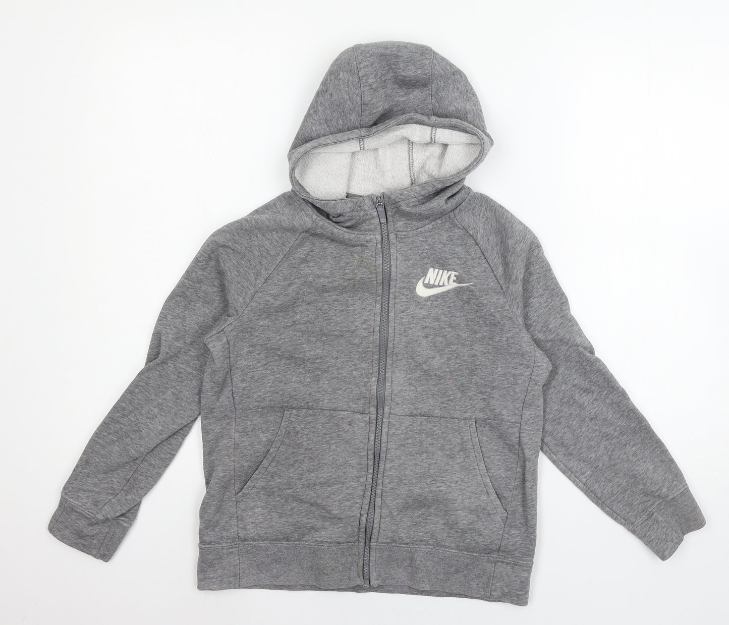 Nike Boys Grey  Jersey Full Zip Hoodie Size 9-10 Years