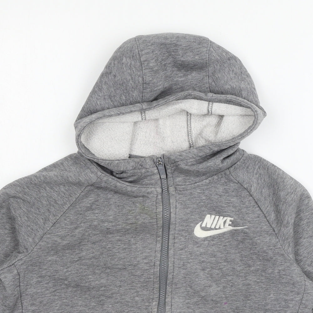 Nike Boys Grey  Jersey Full Zip Hoodie Size 9-10 Years