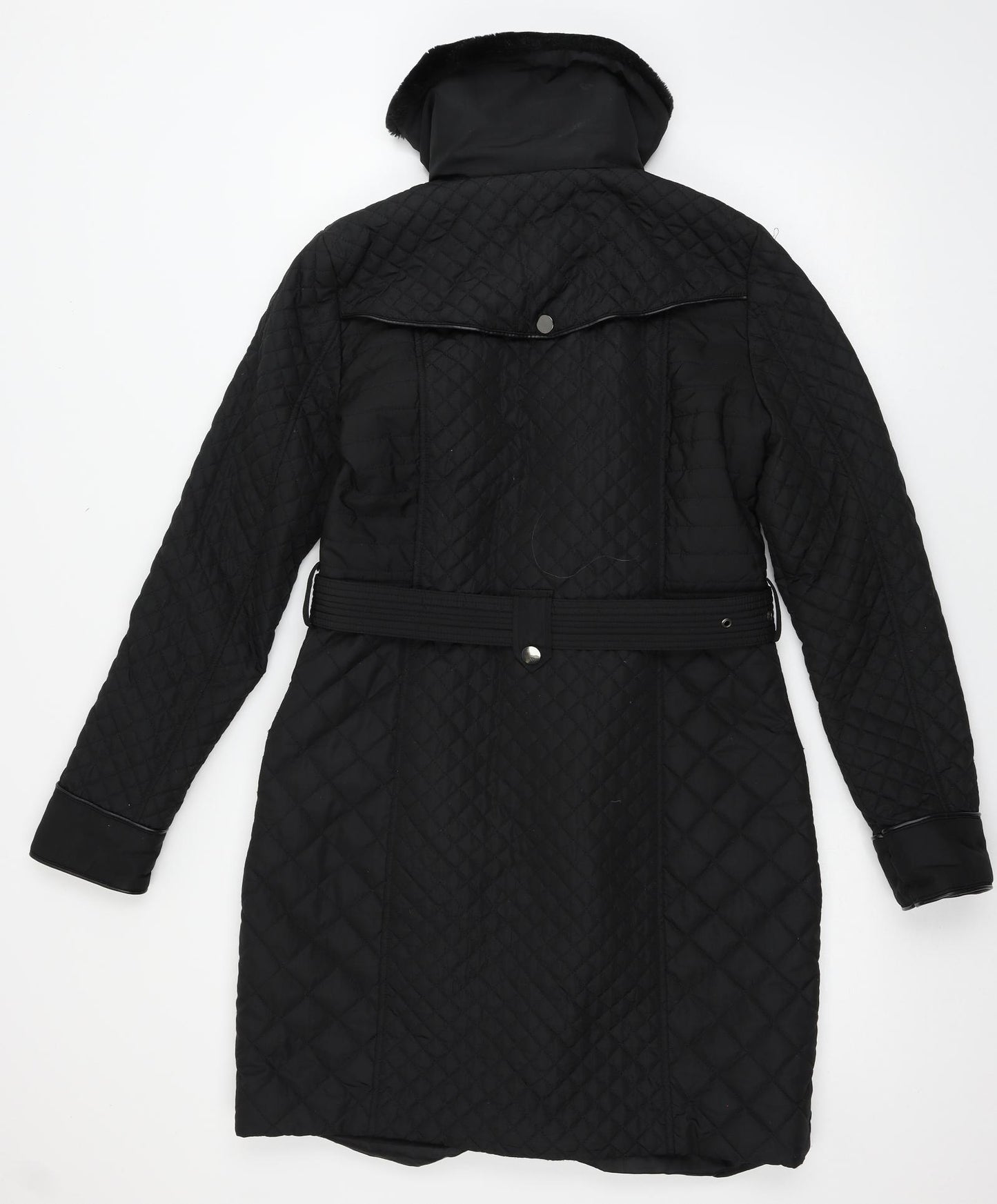 Wallis Womens Black   Overcoat Coat Size 10