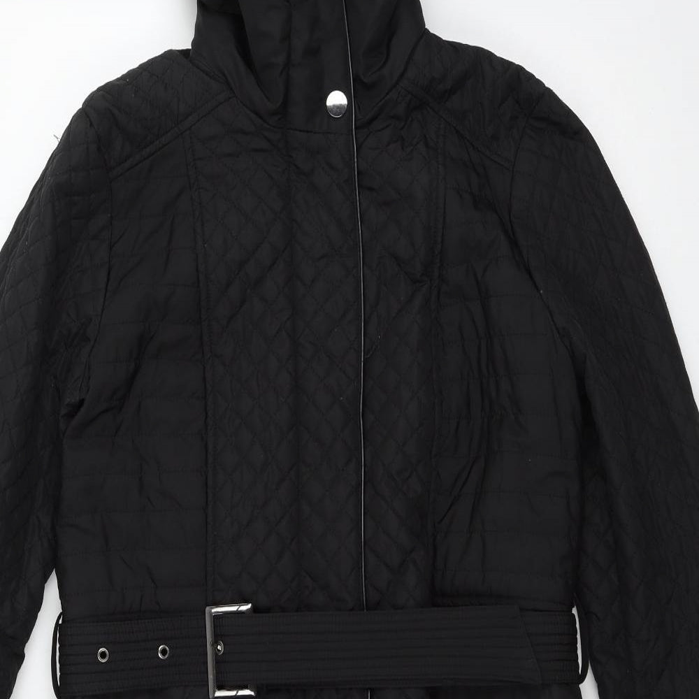 Wallis Womens Black   Overcoat Coat Size 10