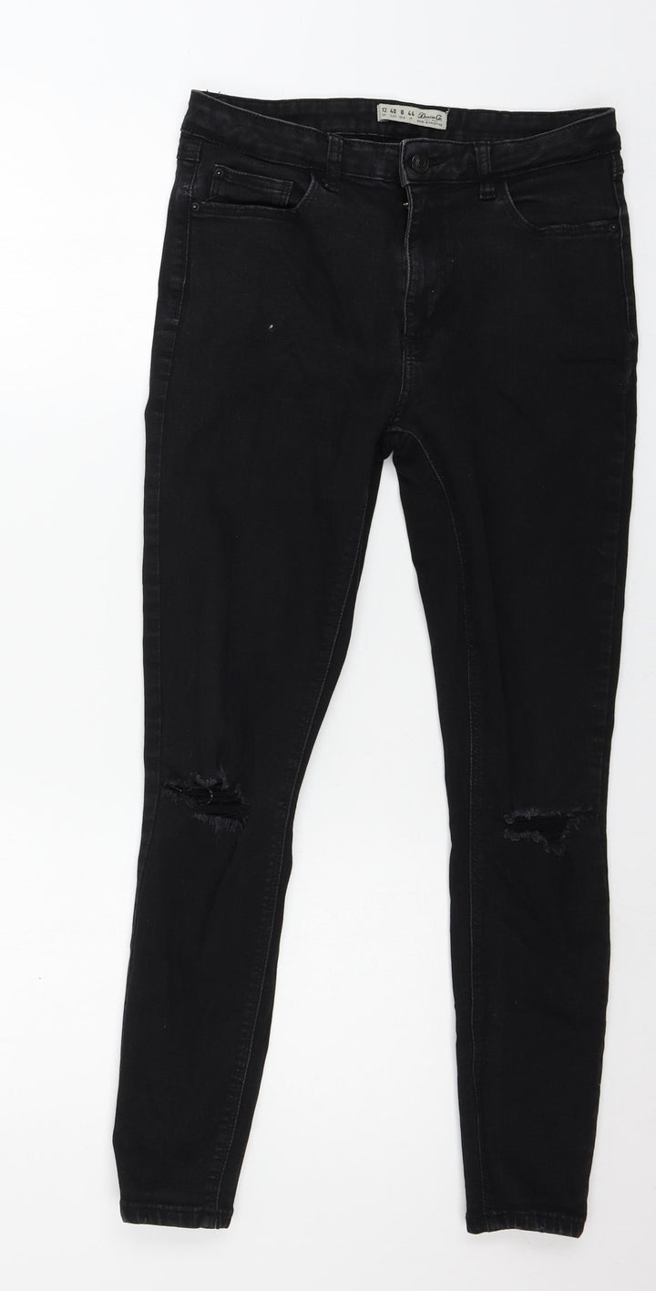 Denim & Womens Black Denim Skinny Jeans Size 12 L26 in