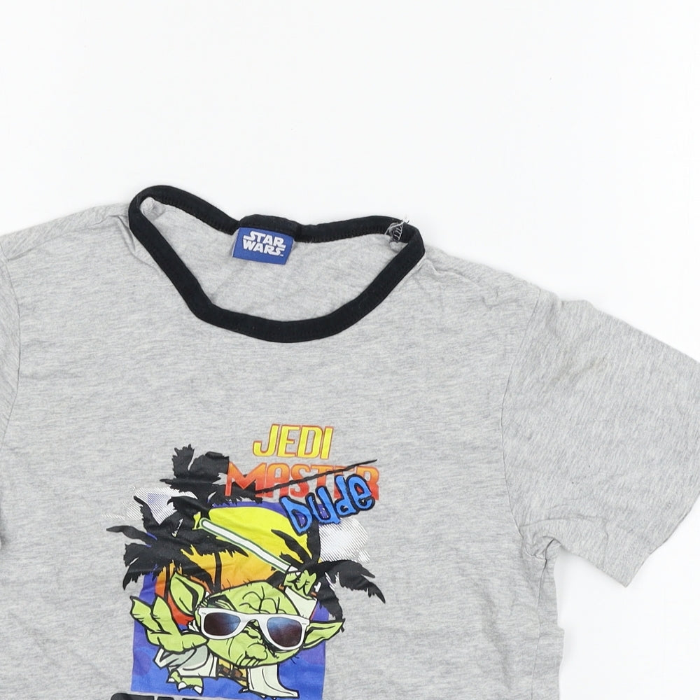 Star Wars Boys Grey  Jersey Basic T-Shirt Size 9-10 Years  - Yoda