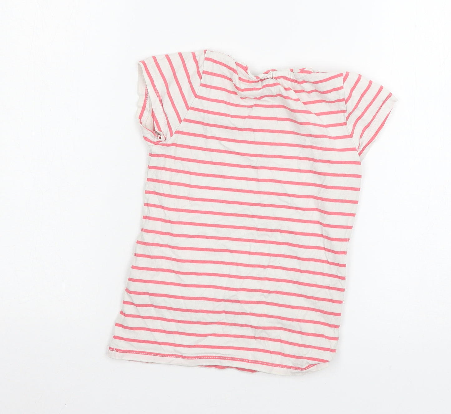 Jasper Conran Girls White Striped Jersey Basic T-Shirt Size 6-7 Years  - Ballet shoes
