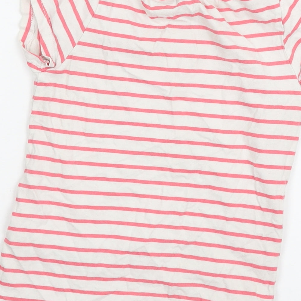 Jasper Conran Girls White Striped Jersey Basic T-Shirt Size 6-7 Years  - Ballet shoes