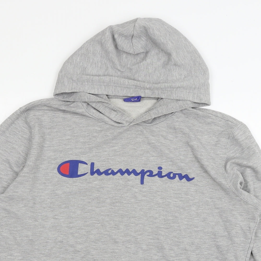 Champuion Mens Grey  Jersey Pullover Hoodie Size L