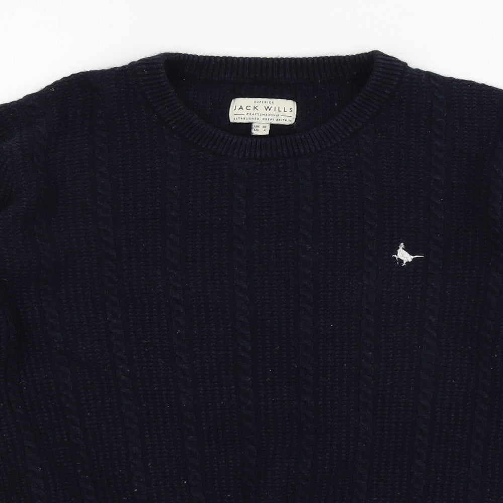 Jack Wills Womens Blue  Knit Pullover Jumper Size 10