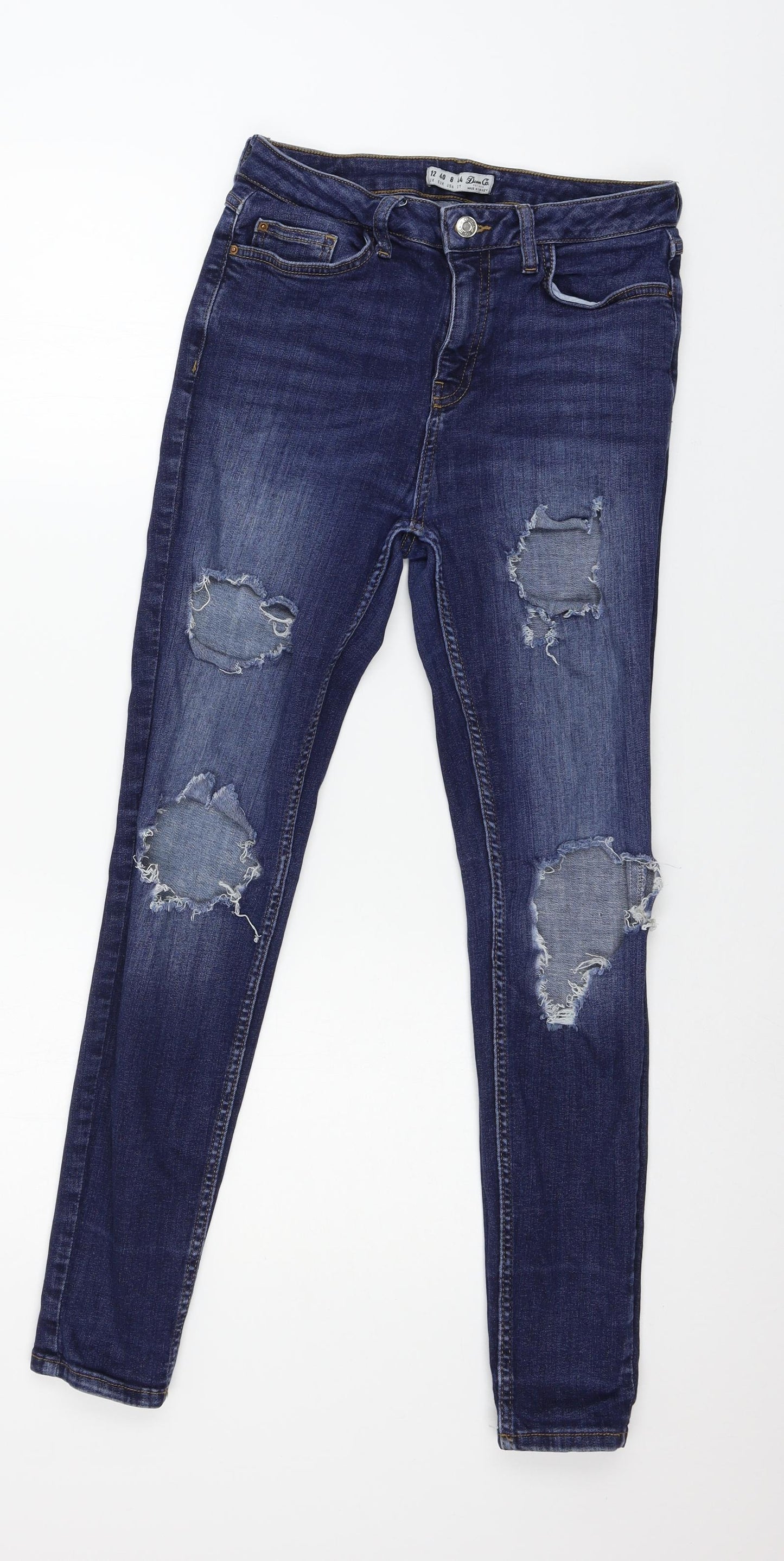 Denim & Co. Womens Blue  Denim Skinny Jeans Size 12 L27 in