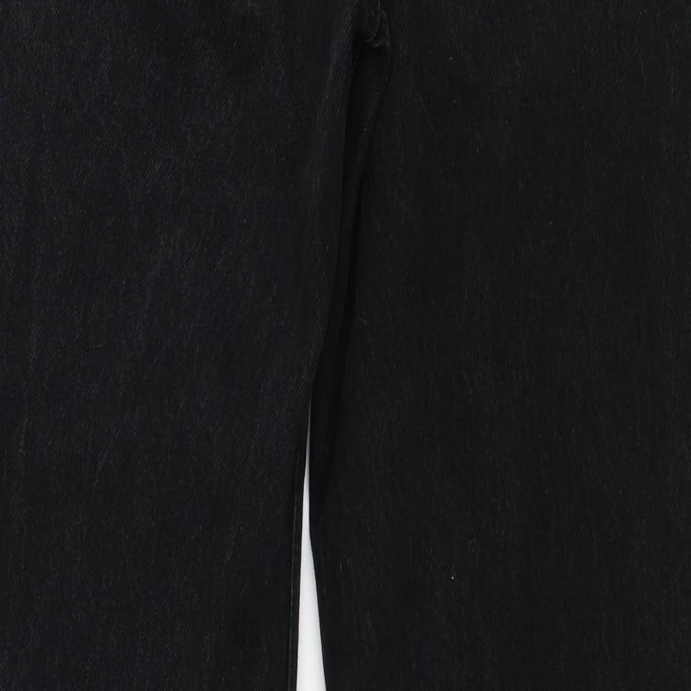 Zara Womens Black  Denim Wide-Leg Jeans Size 10 L34.5 in
