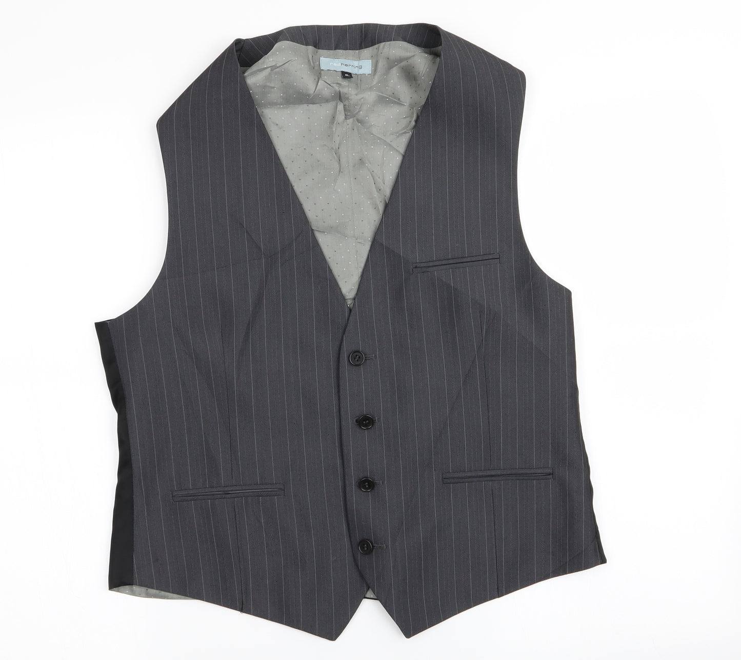 Red Herring Mens Multicoloured Striped  Jacket Suit Waistcoat Size XL