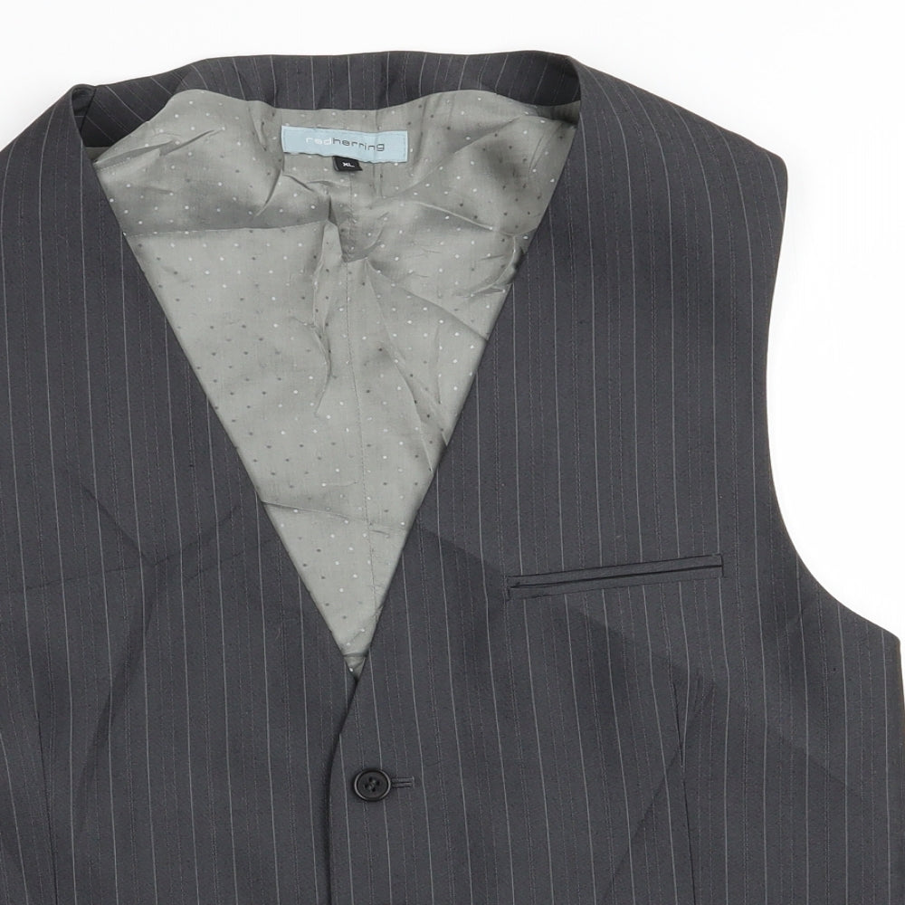 Red Herring Mens Multicoloured Striped  Jacket Suit Waistcoat Size XL
