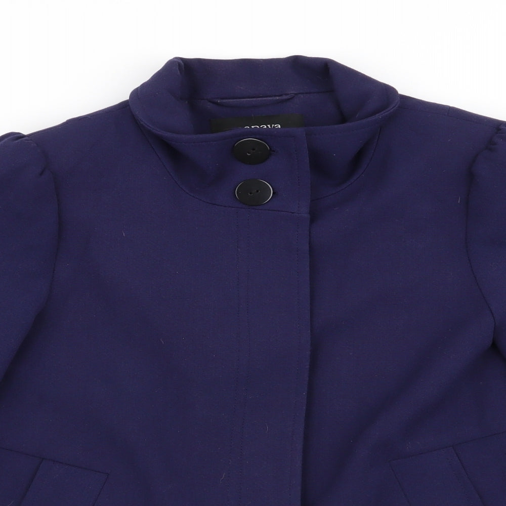 Papaya Womens Blue   Overcoat Coat Size 14