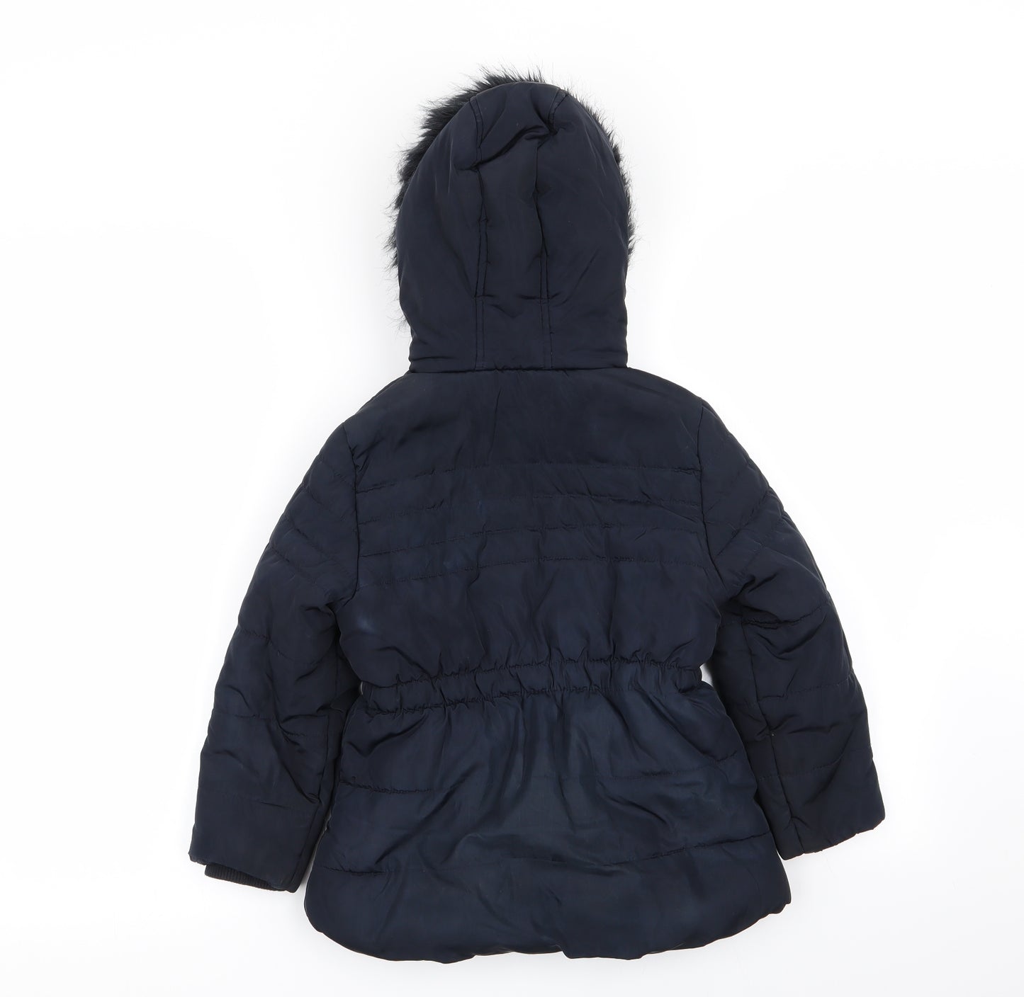 Asda George Girls Blue   Parka Coat Size 5-6 Years